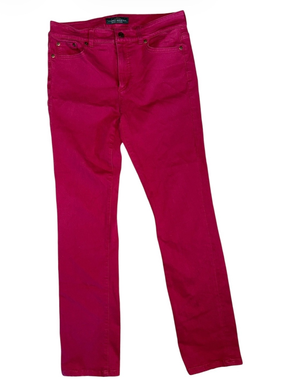 LRL Ralph Lauren Jeans Light Red Stretch Denim Straight Leg Pants